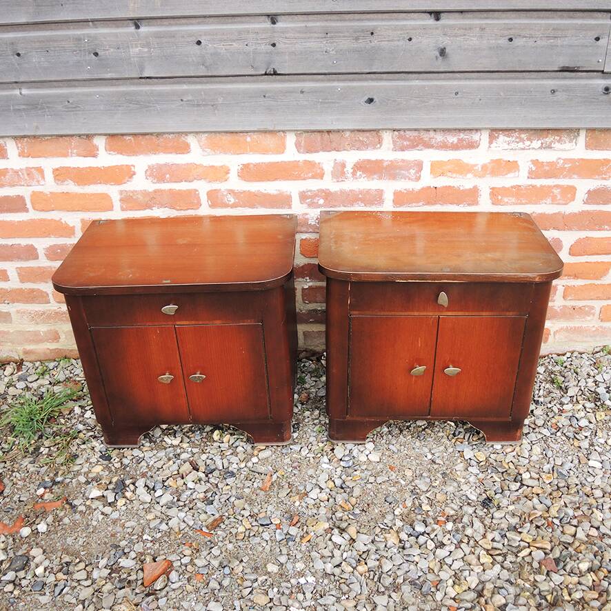 2 Antique Wooden Bedside Tables