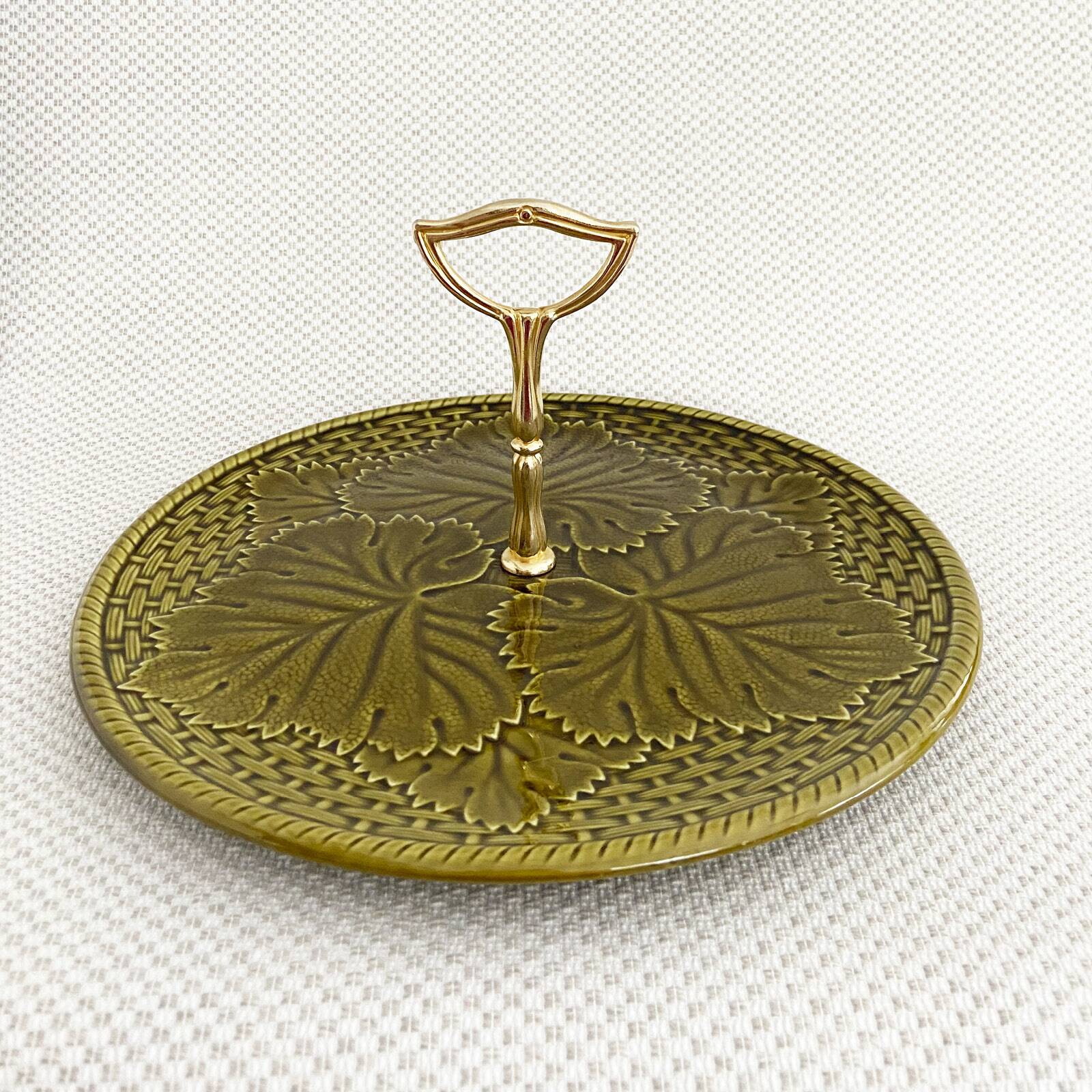 Serving dish / cheese platter – Gien earthenware, 1970s