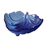 Glass bowl blue leaf