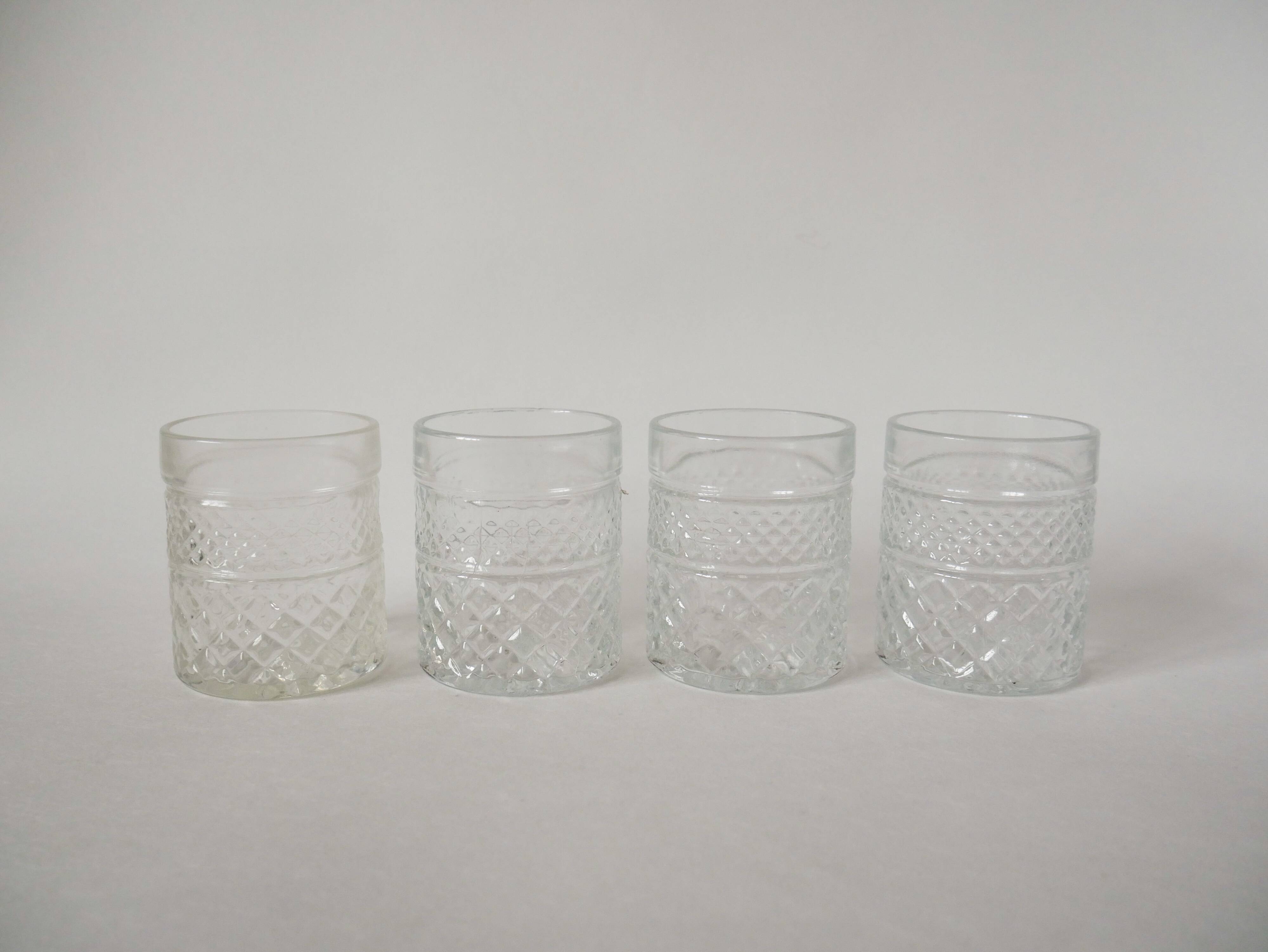 set of 4 whiskey glasses 1970