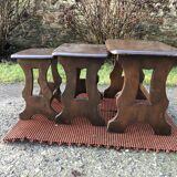 Vintage English nesting tables in elm.