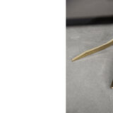 Vintage brass hollywood regency gold glamour coffee table with glass top, 1970s