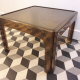 Square coffee table 60/70 plastic smoke, plexiglass smoke sofa end