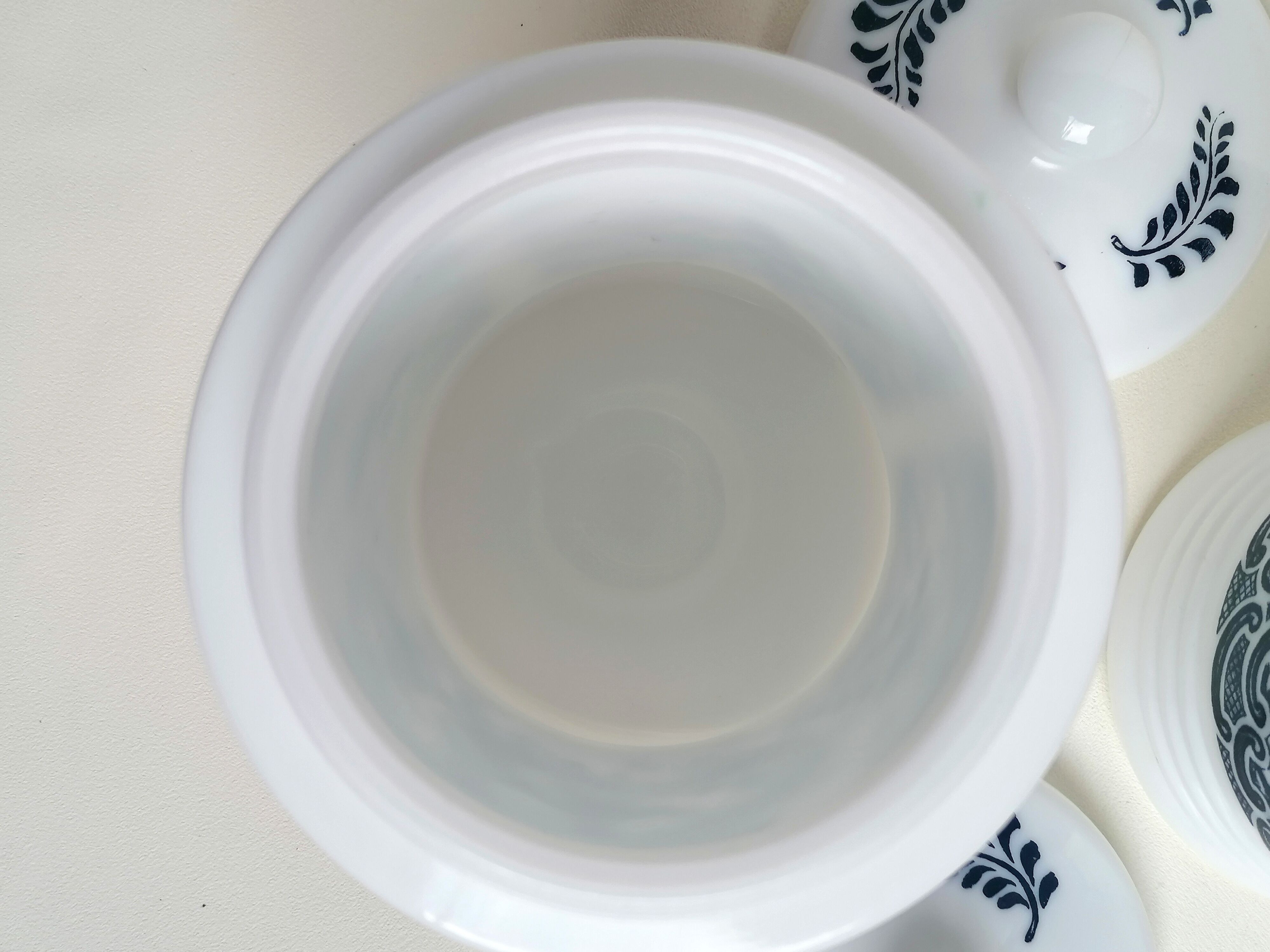Paire de pots apothicaires opaline blanc et bleu