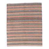 Tapis kilim turc saumon et marron 4x5, 134x164 cm