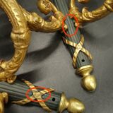 Paire de grandes appliques au carquois style Empire - bronze / patine vert