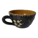 ancienne tasse déjeuner d'alsace en terre cuite vernissée