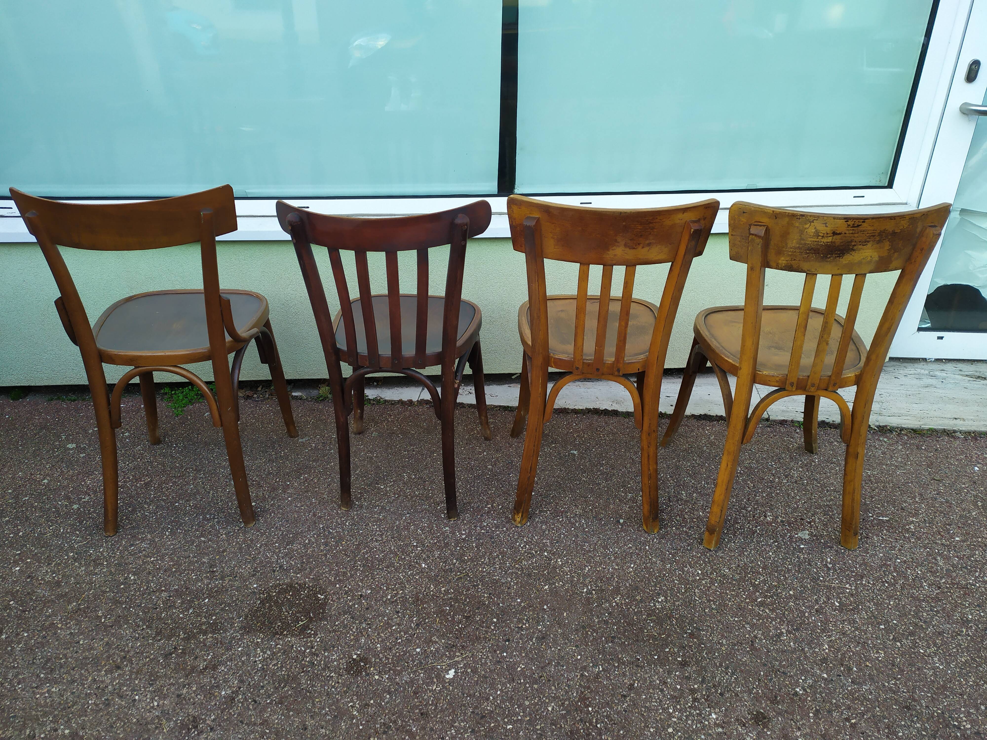 Ensemble de 4 chaises de bistrot - vintage - bar