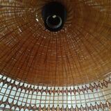Rattan chandelier duo