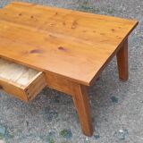 Table basse sapin patiné