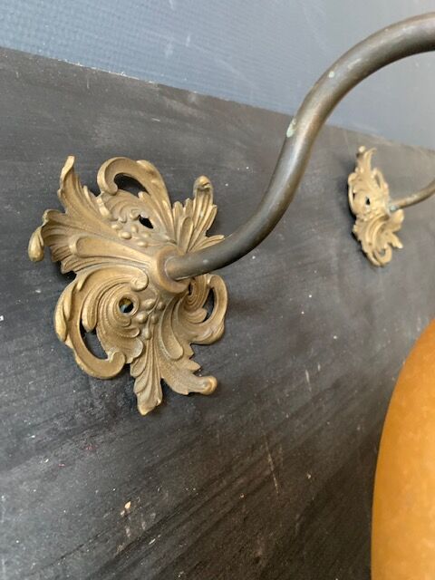 Pair of vintage wall lamps, glass paste and fringes, art deco, XXth