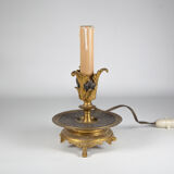 Lampe à poser bronze bougie éléctrifié