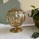 Vintage glass table lamp - amber bubble globe