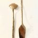 Vintage dessert cutlery duo, golden bamboo, Hollywood Regency - here