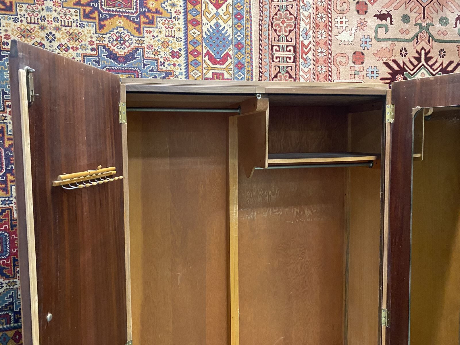 English Art Deco walnut penderie