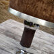 Suede and chrome table lamp