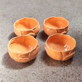 Aegitna Vallauris bowls from the 60s, orange, peach, flower shape