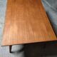 Table de salon pieds compas 50's en chêne 130x90 cm