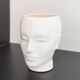 Cache-pot, vase tête en faïence 1970