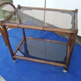 Vintage bamboo rolling trolley