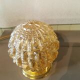 Lampe boule art déco verre et laiton