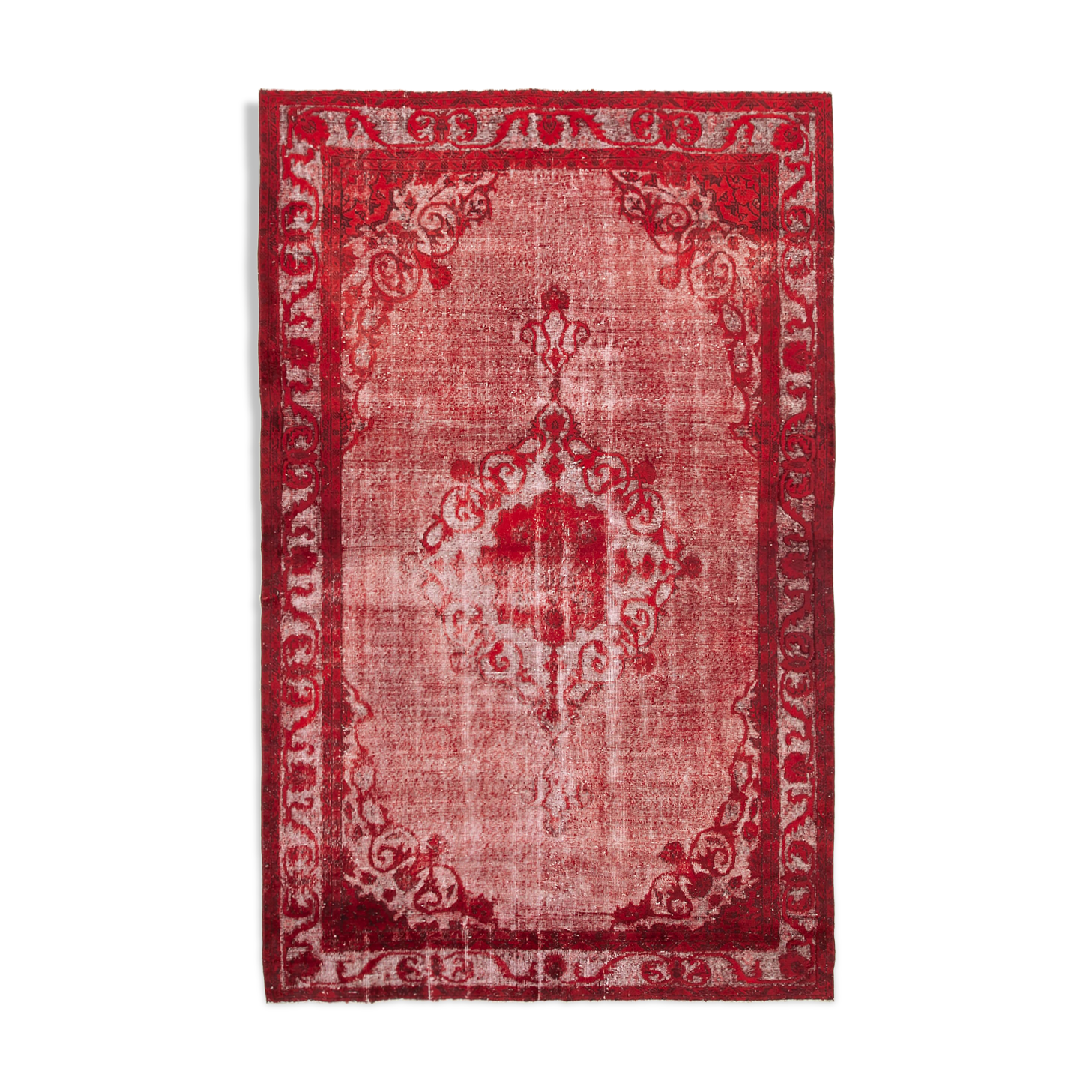 Handmade Bohemian Turkish 1970s 194 cm x 315 cm Red Carpet