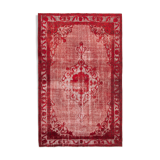 Handmade Bohemian Turkish 1970s 194 cm x 315 cm Red Carpet