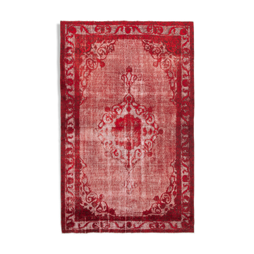 Handmade Bohemian Turkish 1970s 194 cm x 315 cm Red Carpet
