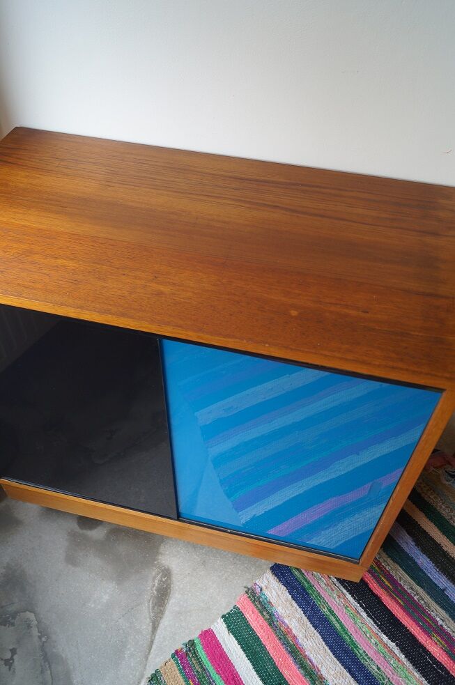 1960 buffet in wood and glass