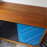 1960 buffet in wood and glass
