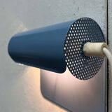 Light blue perforated metal suspension by Abo Randers, Danish postmodern, 1980s.