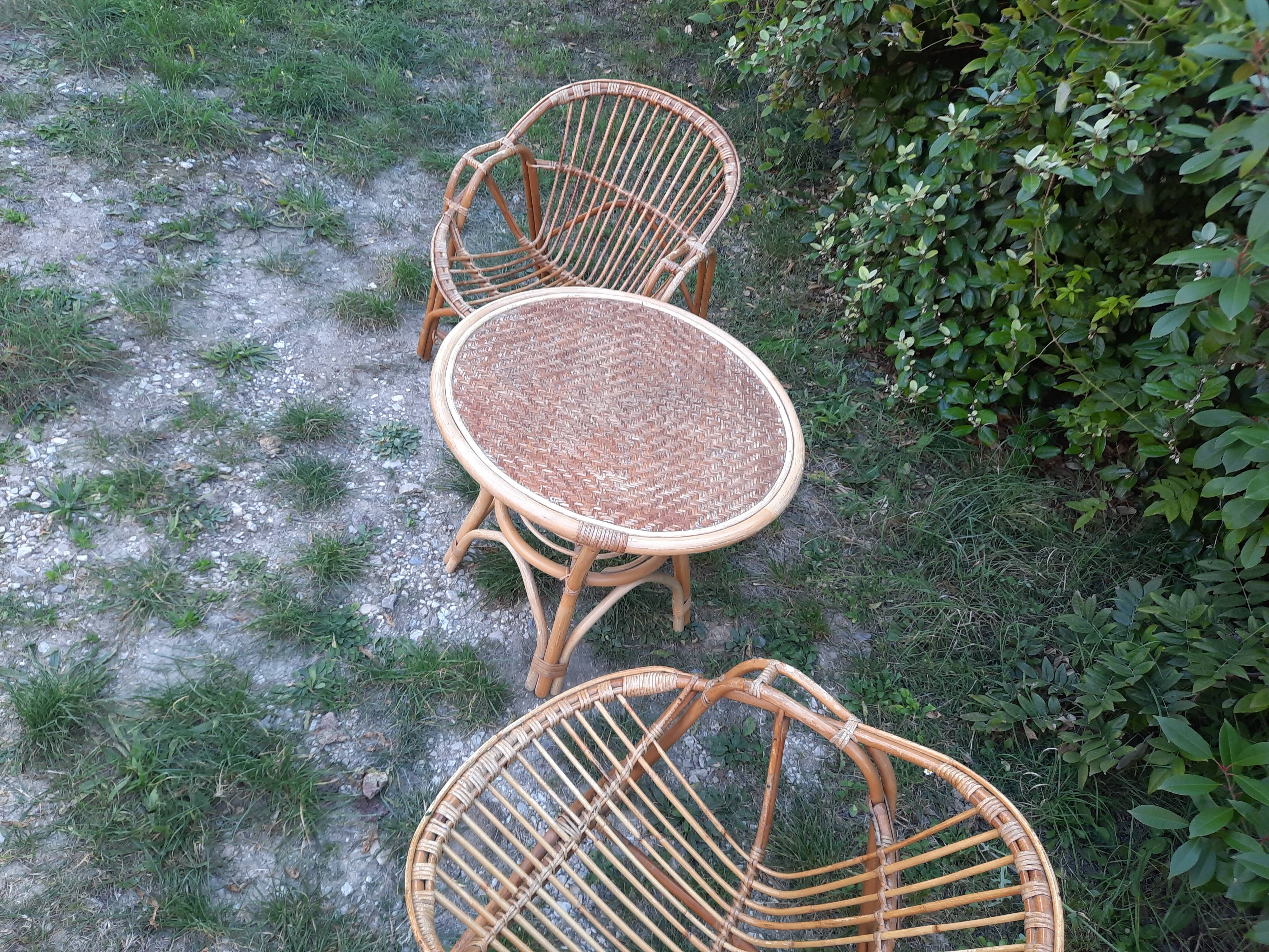 Rattan and bamboo living room