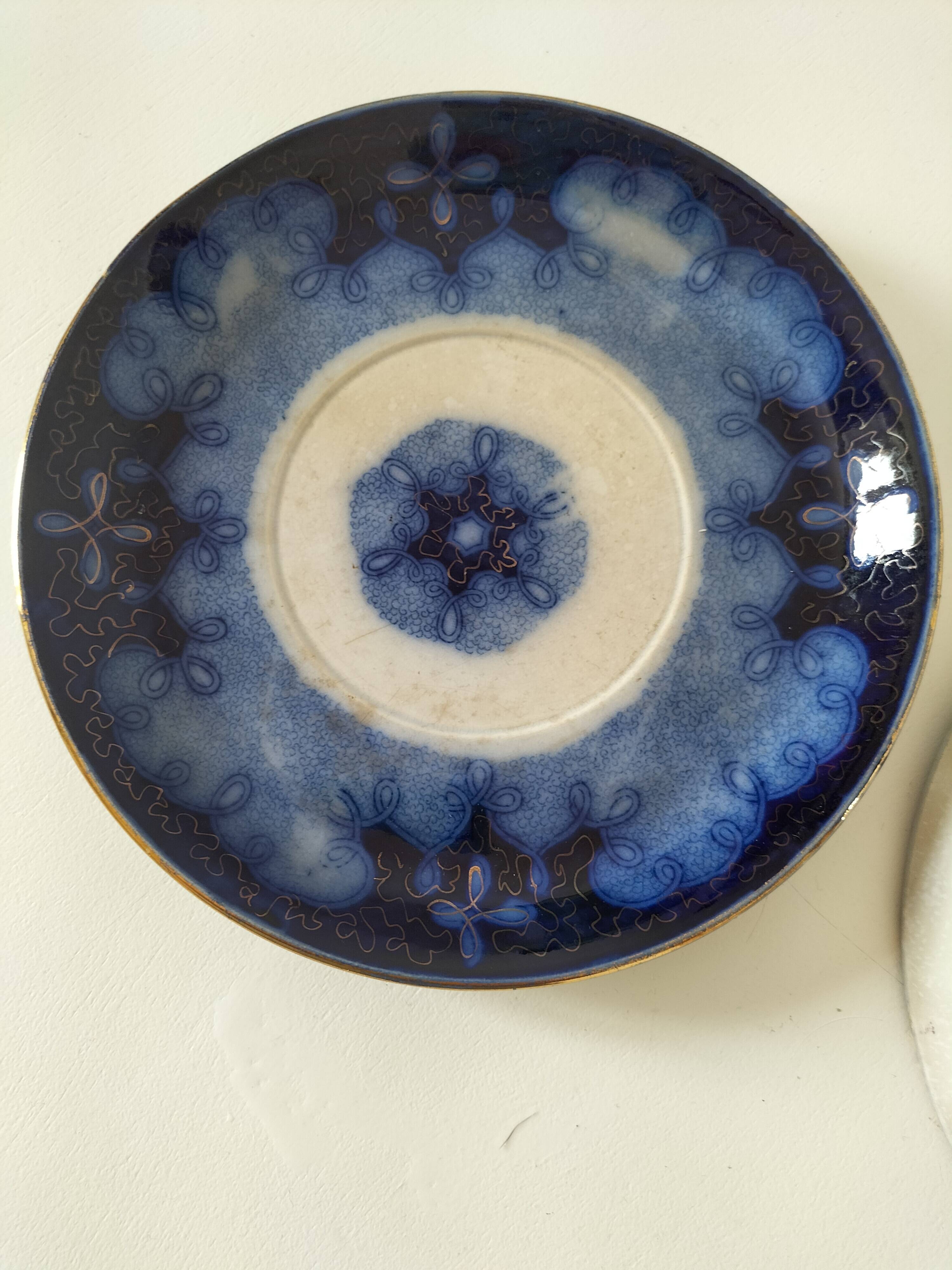 Trio of redowa plates – sarreguemines, ironstone – circa 1890