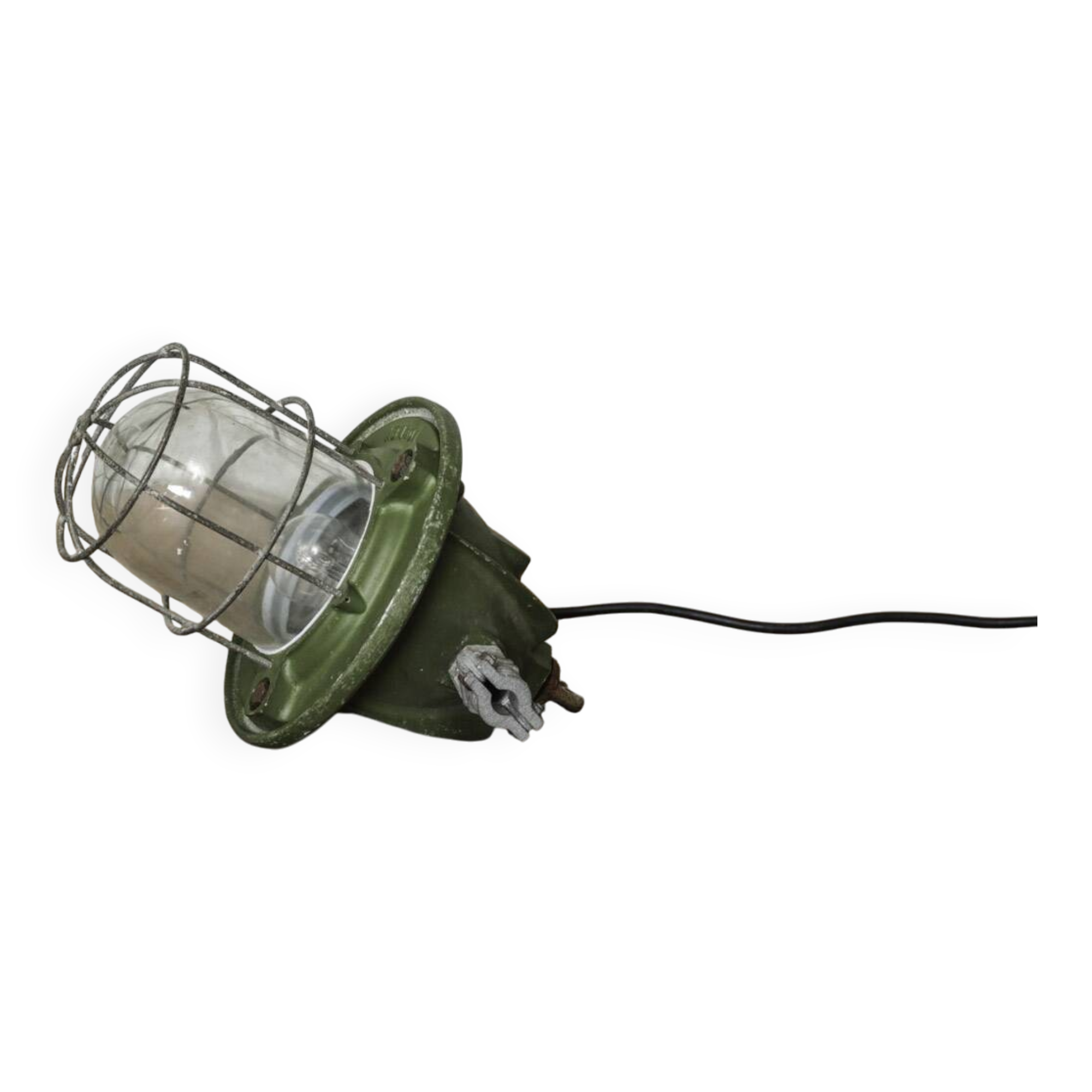 Lampe de bateau verte industriel rare unique