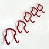 Set of 4 "taka" pink coat hooks by Cesare Rota Nodari for Acerbis, 1960.