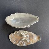 Gravy boat or oyster butter dish – Maurice Gouaillé – Silver plated metal & satin glass