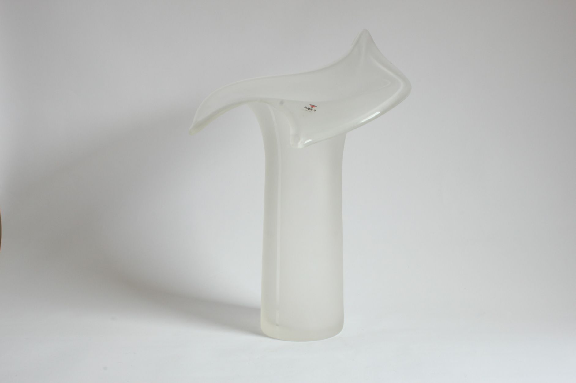 Orchid vase in milky Murano glass by Base2, Italy 1970