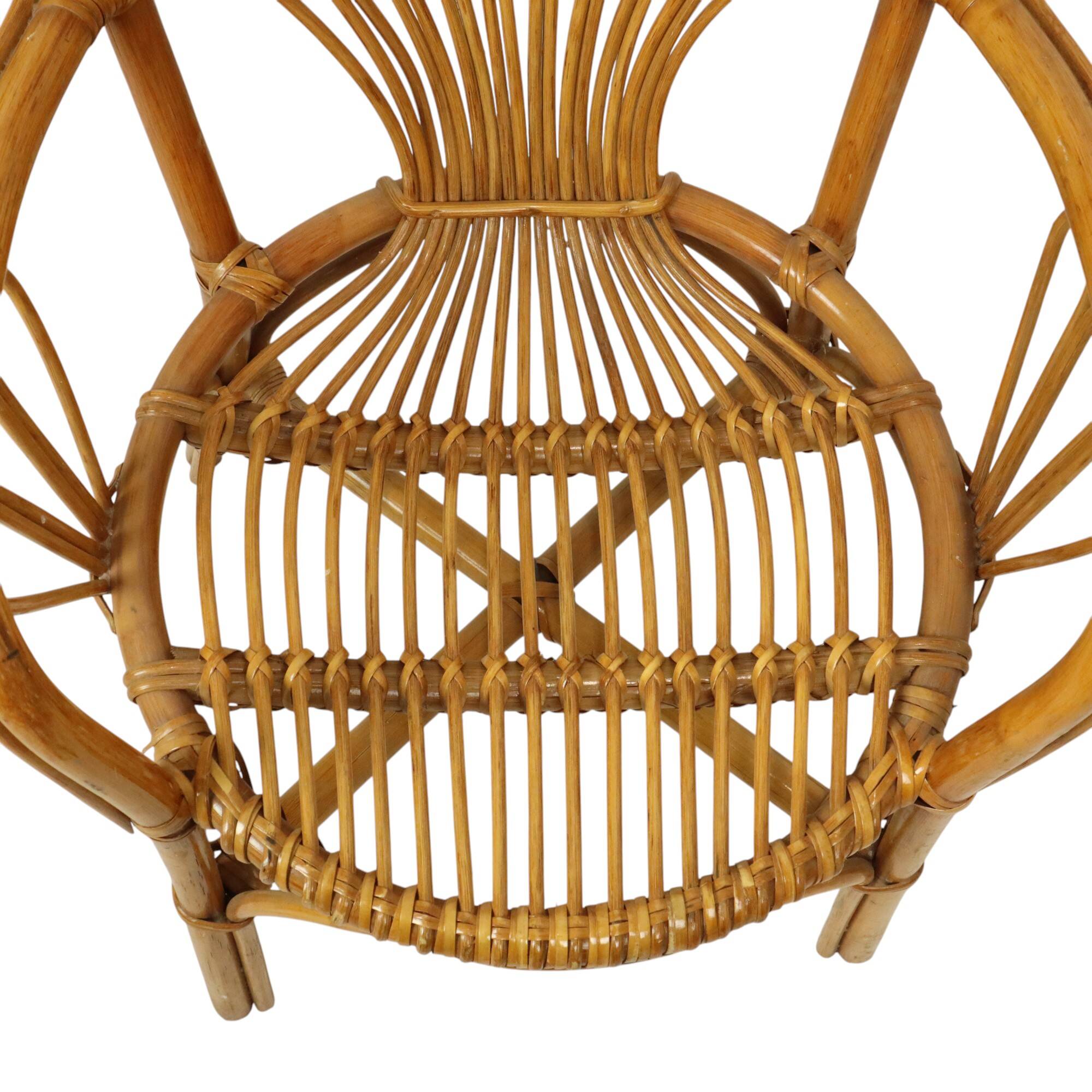 Vintage Rattan Chair Armchair Boho Design 70s