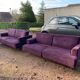 Set of 2 purple Cassina Nest sofas