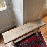 Old school bench in raw wood