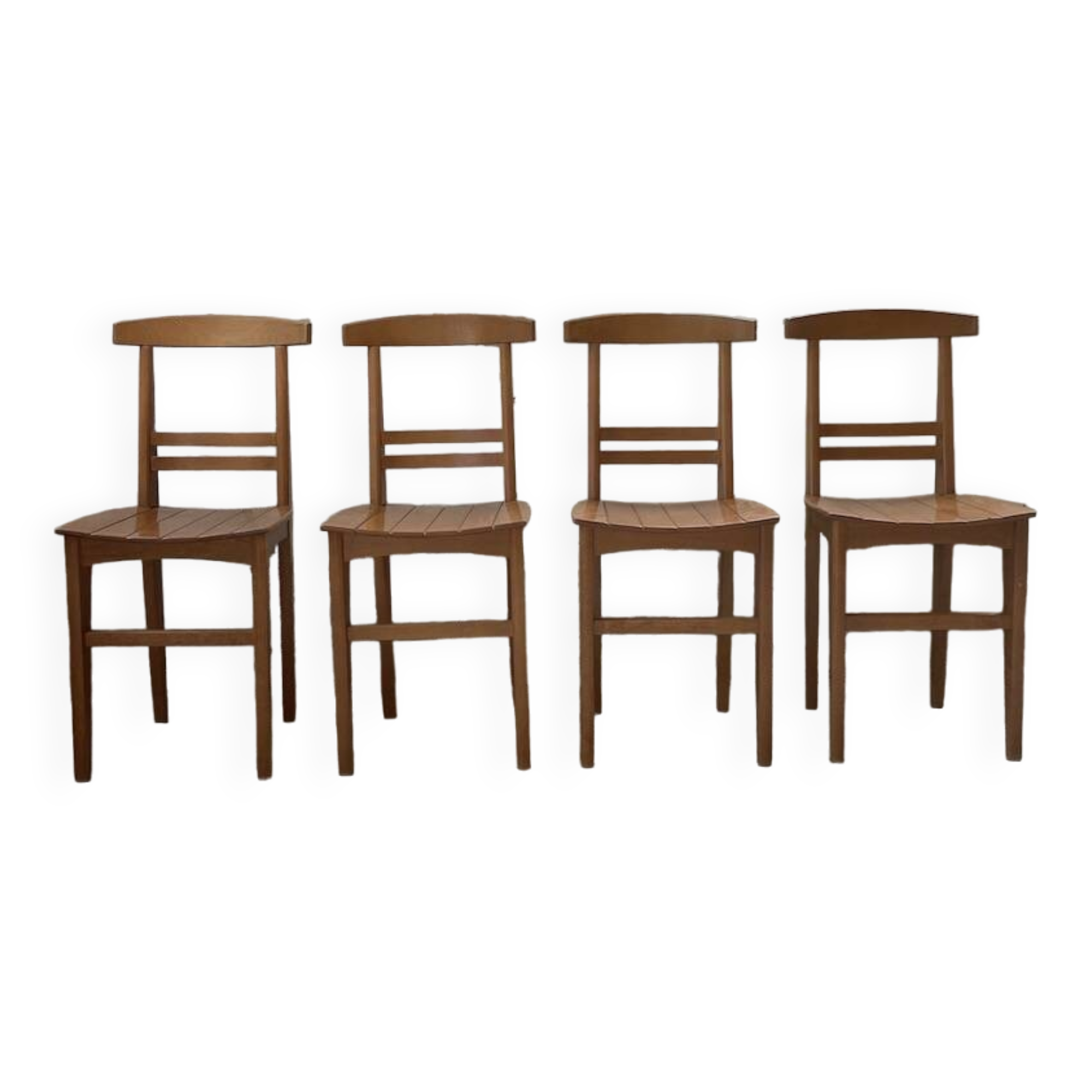 4 golden oak chairs