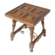 Table d'appoint en bois foncé avec pieds tournés et supports métalliques des années 1930