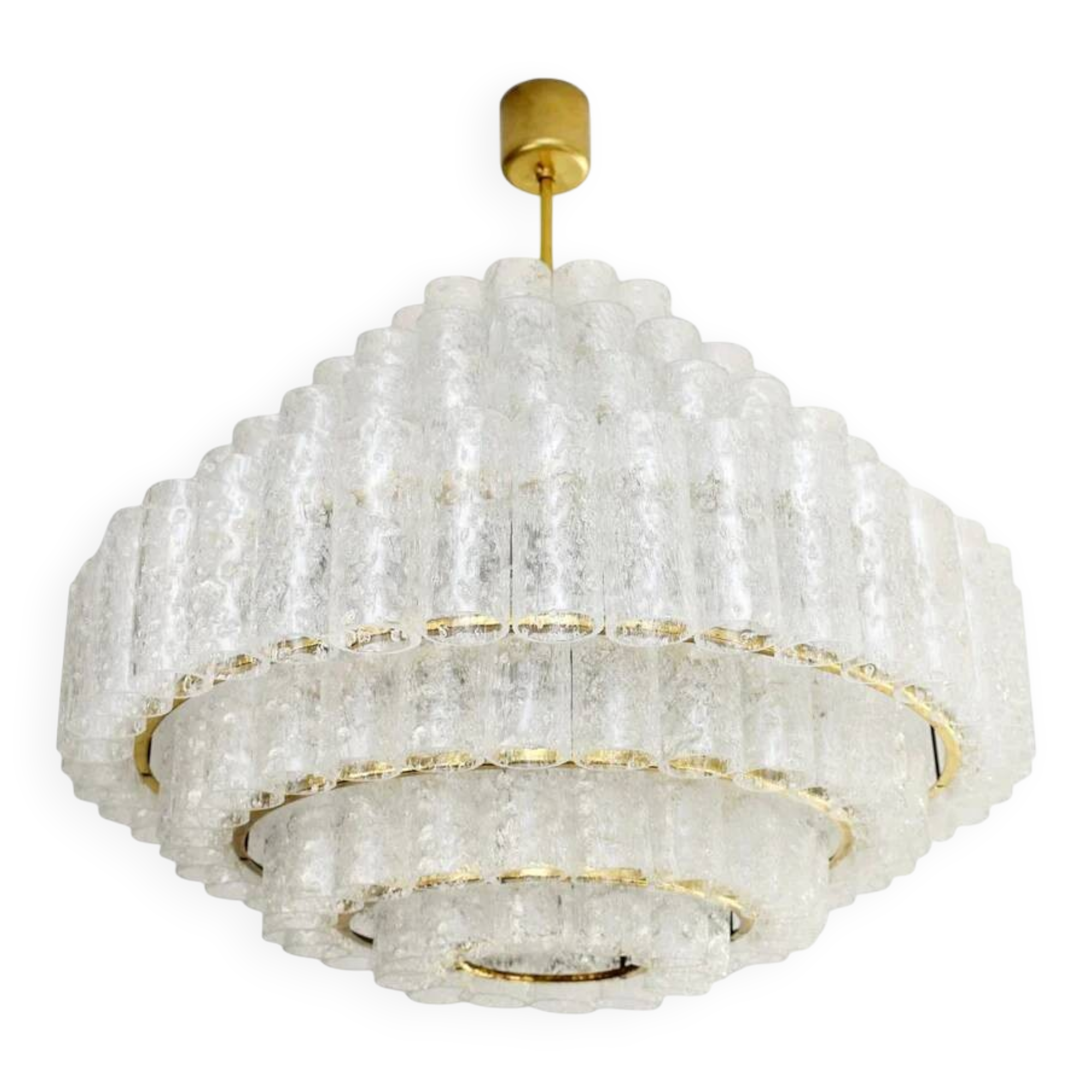 Mid-Century Murano Glass 7-Tier Ball Chandelier, Doria Leuchten