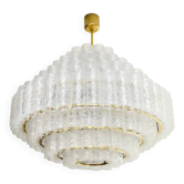 Mid-Century Murano Glass 7-Tier Ball Chandelier, Doria Leuchten