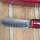 Vintage red ceramic butter dish + matching knife