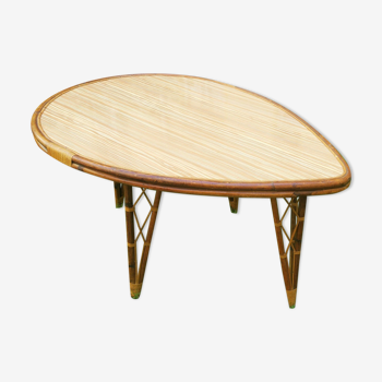 Mid century leaf-shaped bamboo garden or patio table 1960s