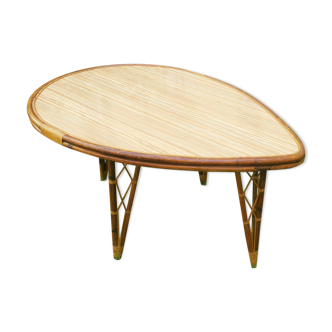Mid century leaf-shaped bamboo garden or patio table 1960s