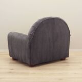 Grey velour armchair, Italian design, 1980s, production: Italy