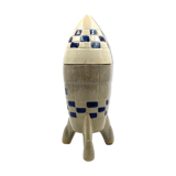 Ceramic rocket, spaceship bottle, France 1940s-1950s