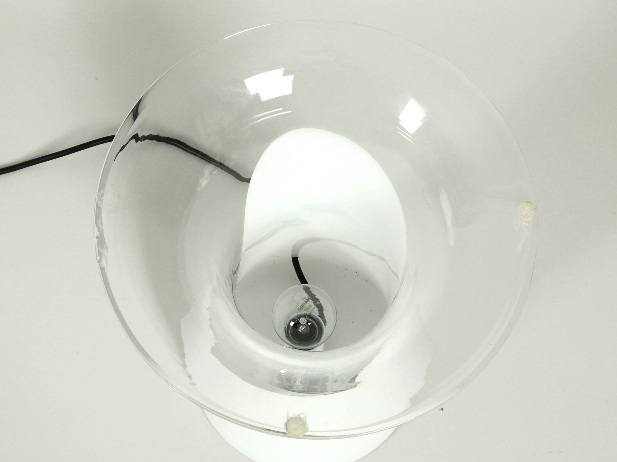 Huge 1960s italian two-piece Murano glass mushroom table lamp by Vistosi